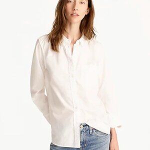 NEW NWT J. Crew Classic-fit washed cotton poplin shirt Color: White